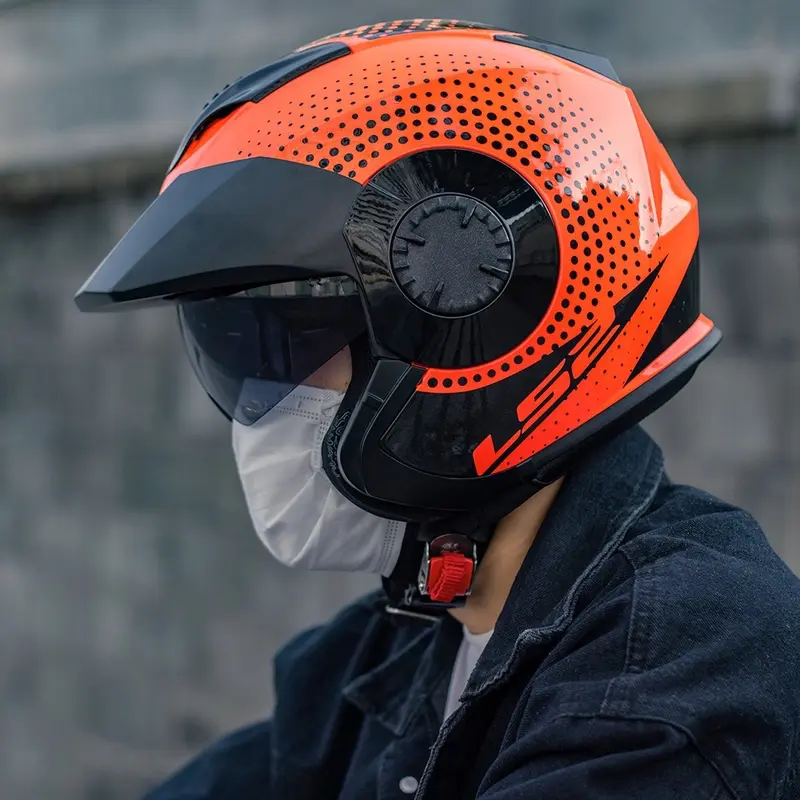 ￼Mũ Bảo Hiểm 3/4 Hai Kính LS2 OF570 Verso 2