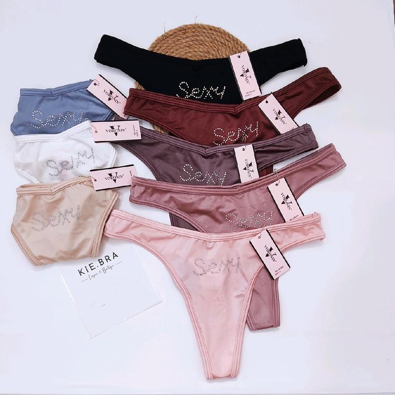Quần Lót Nữ Lọt Khe Gợi cảm Chất Thun Lạnh Trơn Co Giãn Tốt Cotton Trơn Women quần  lót ghe giữa birkin  loc quần  lót che tên có hạt 1