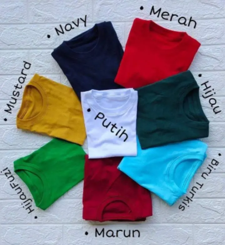 HAF -  100K DAPAT 4 kaos polos anak bahan combat 30s premium usia 2-12 tahun Katun 2