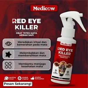 Medicow Red Eye Killer Obat Tetes Mata Merah Sapi Pink Eye 100ml | obat mata buat sapi