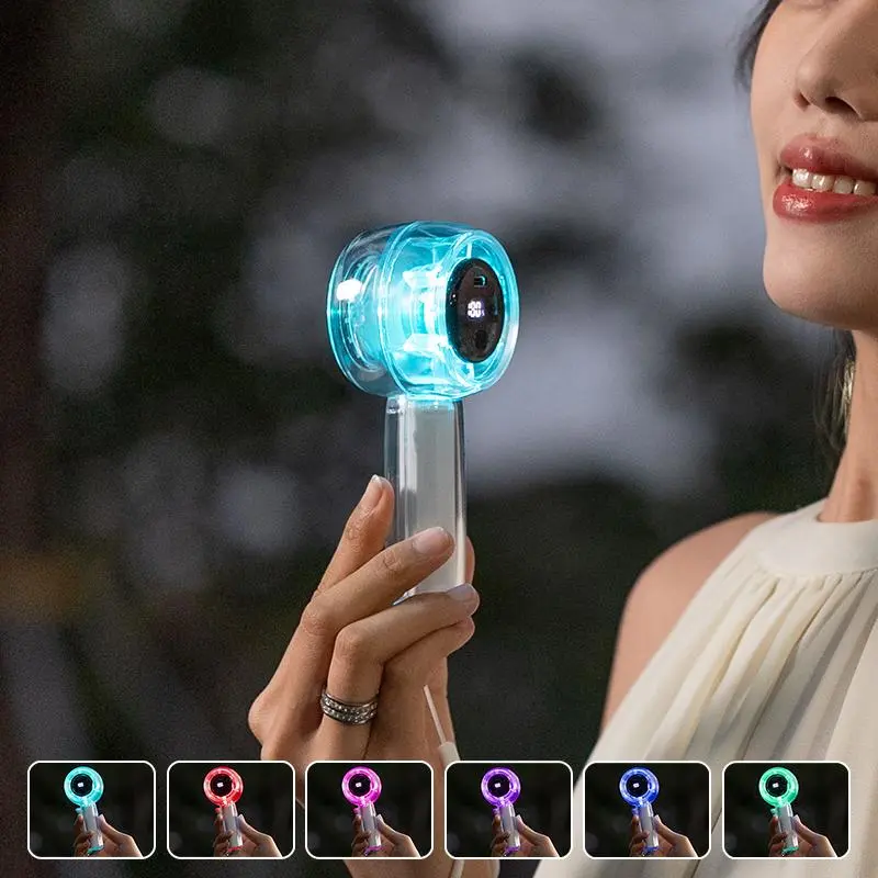 Portable Handheld Fan, USB Rechargeable Fan with Digital Display, Mini Fan for Outdoor, Travel, Camping, Hiking, Fashionable Fan for Women & Men