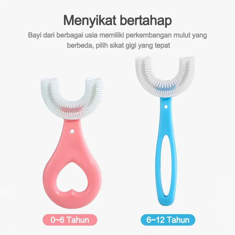 Sikat gigi  anak Bahan silikon Training Toothbrush berbentuk U L301 1
