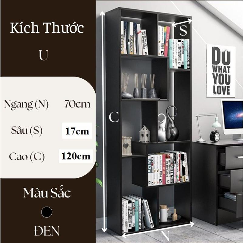 Kệ Sách Gỗ Chữ U 8 Ngăn và Kệ Sách Gỗ Để Bàn 1 Ngăn Kéo HD-017 (48 X 30 X 17cm) 6