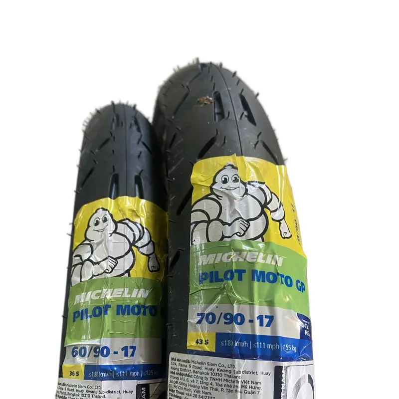 Vỏ lốp xe máy michelin pilot moto gp 60 70 80 90 100 120 14 17 không ruột dành cho xe số , côn tay , tay ga , côn tự động xuất xứ thái Lan Phụ Kiện Cao Su michel in ruột  xe bánh  michelin 8