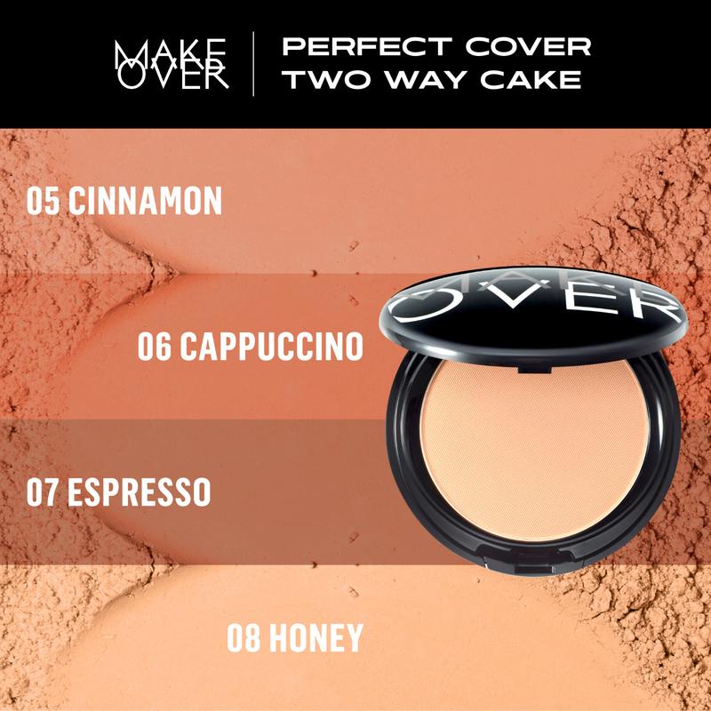 MAKE OVER Perfect Cover Two Way Cake TWC - Bedak Padat Bedak Compact High Coverage Ringan Wajah Flawless Make Up Tahan Lama Non-Comedogenic BEST SELLER Lebaran Raya 4