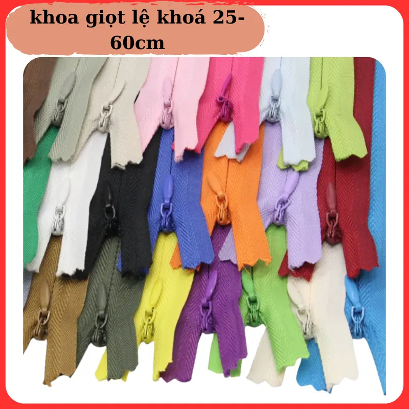Khóa giọt lệ khóa 25cm-60cm khóa ĐEN-TRẮNG khóa MIX màu 5