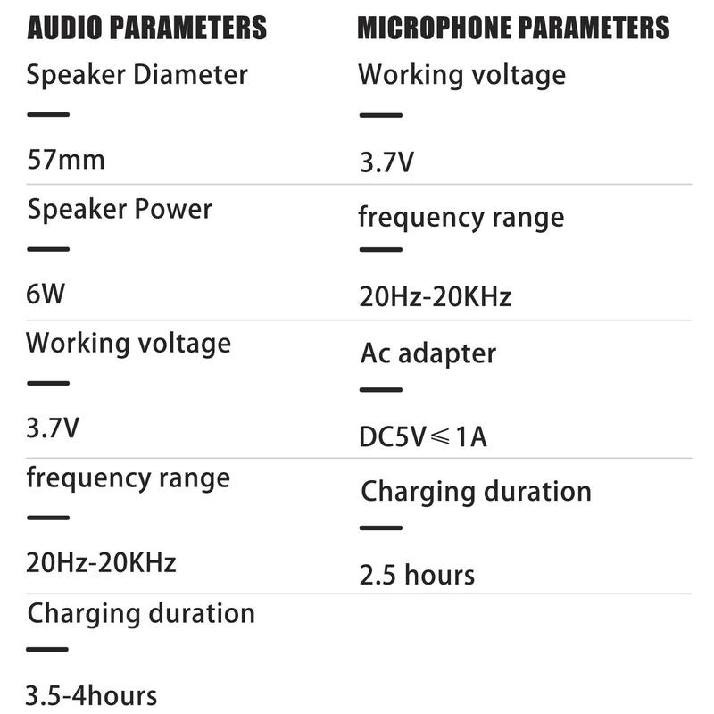 Wireless Microphone & Speaker Set, 1 Set Portable Karaoke Speaker with 2 Counts Wireless Mic, Bluetooth-compatible-compatible Speaker for Party, Birthday Gift Ideas, Gift for Boyfriend, Men's Gift 3