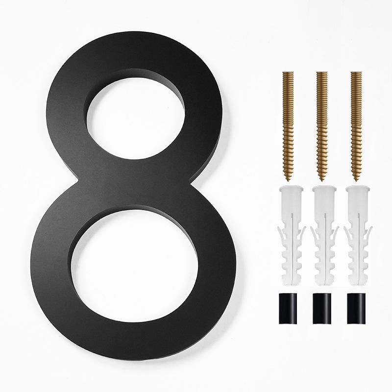 Product Introduction of Address Big Modern Door Alphabet Floating House Number Letters Sign #0-9 Black Numbers 125mm 5 in Home Outdoor 33