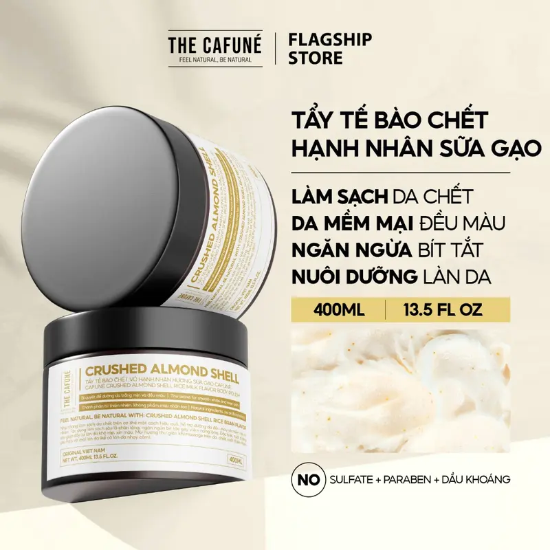 Tẩy Tế Bào Chết Cơ Thể CAFUNÉ, Tẩy Da Chết Body, Da Mềm Mịn, Trắng Sáng Mờ Thâm 400ml 0