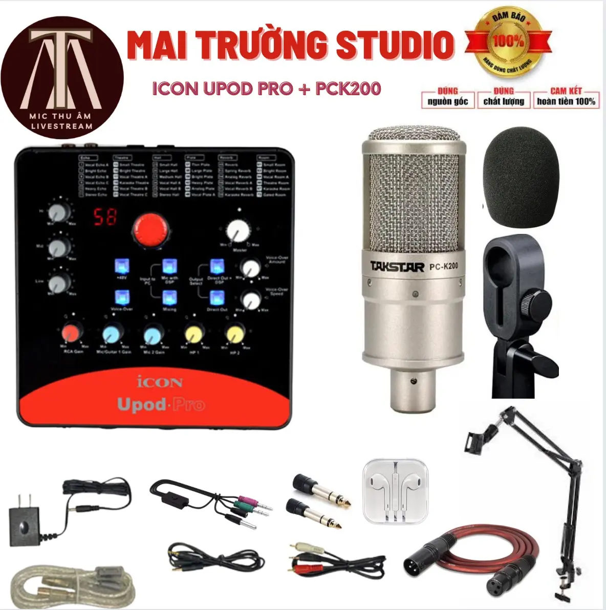 sound card icon upod pro míc pck200 cao cấp