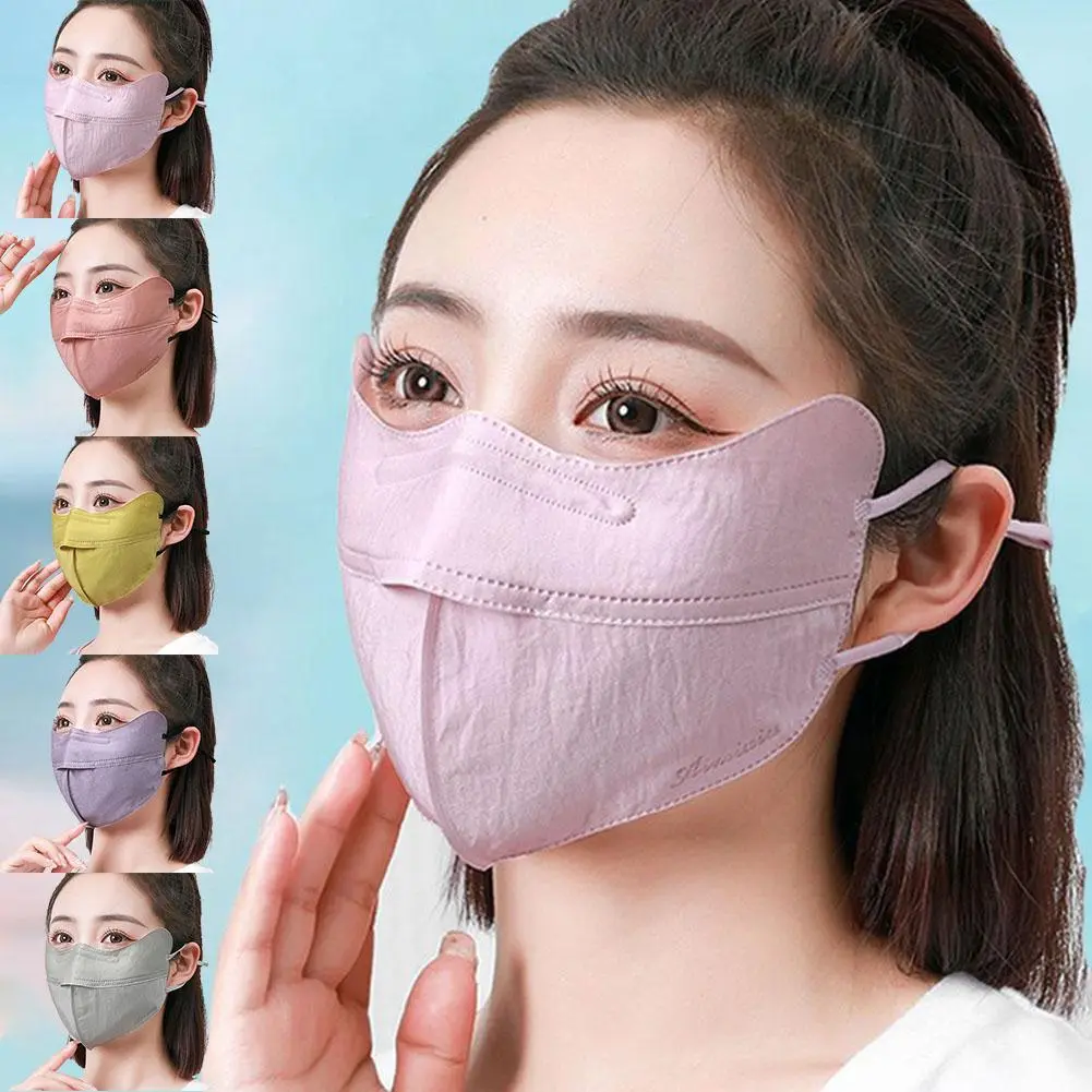 Mặt Nạ Chống Tia UV, Nhẹ Và Thoáng Khí, Dành Cho Nữ, Chất Liệu Lụa Lạnh Lý Tưởng Cho Mùa Hè, X9T3