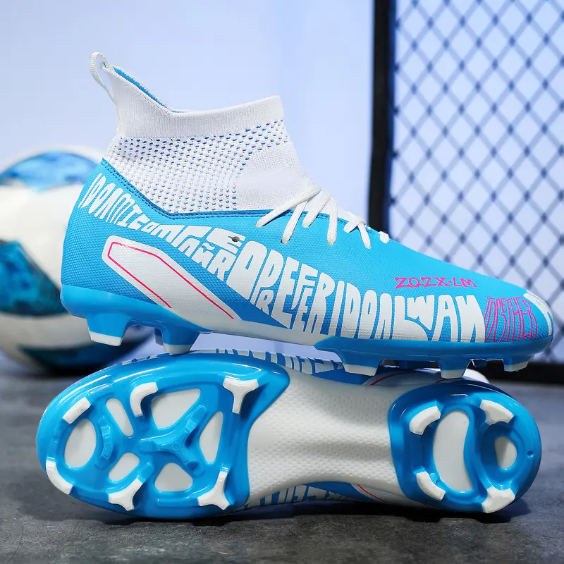 32-48 High-Top Football Shoes for Men Long Spike Boots Men's Soccer Shoes Professional Spikes Outdoor Sports Five Soccer Boots Non-Slip Sneakers Futsal Shoes Big Size