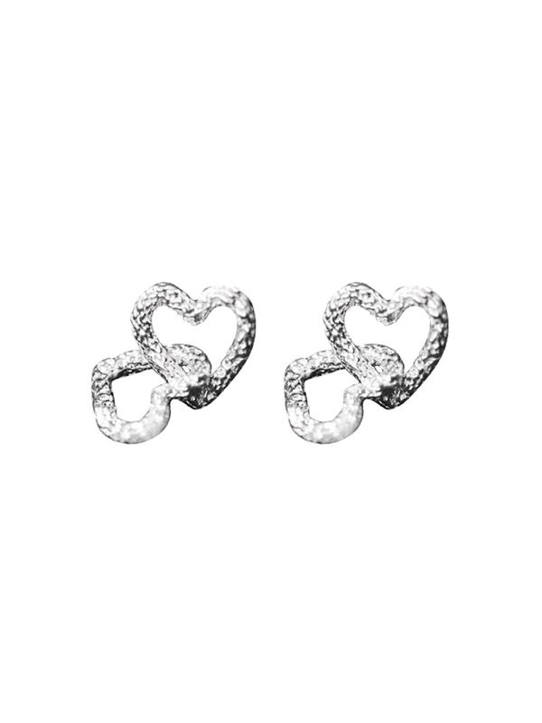 Heart Design Stud Earrings, Fashionable Textured Earrings for Women for Party, Daily Clothing Decor, Trendy All-match & Exquisite Jewelry for Birthday Gift 8