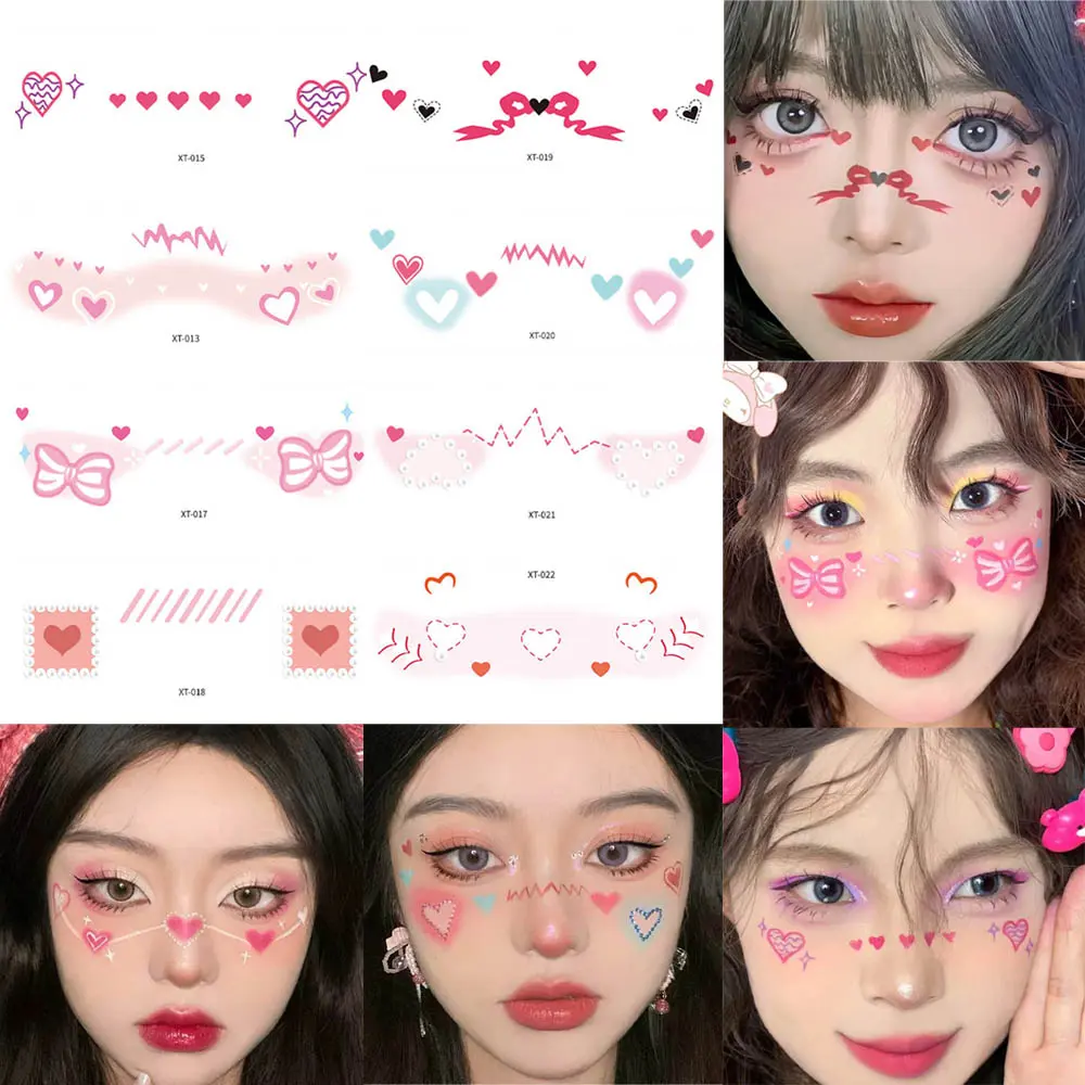 Face Tattoo Sticker Temporary Freckles Makeup Colorful Totem Fake Freckle Removable Long Lasting Beauty Waterproof