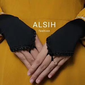 handsock tangan muslim renda hitam/fashion muslim/aksesoris islami/handsock/manset tangan