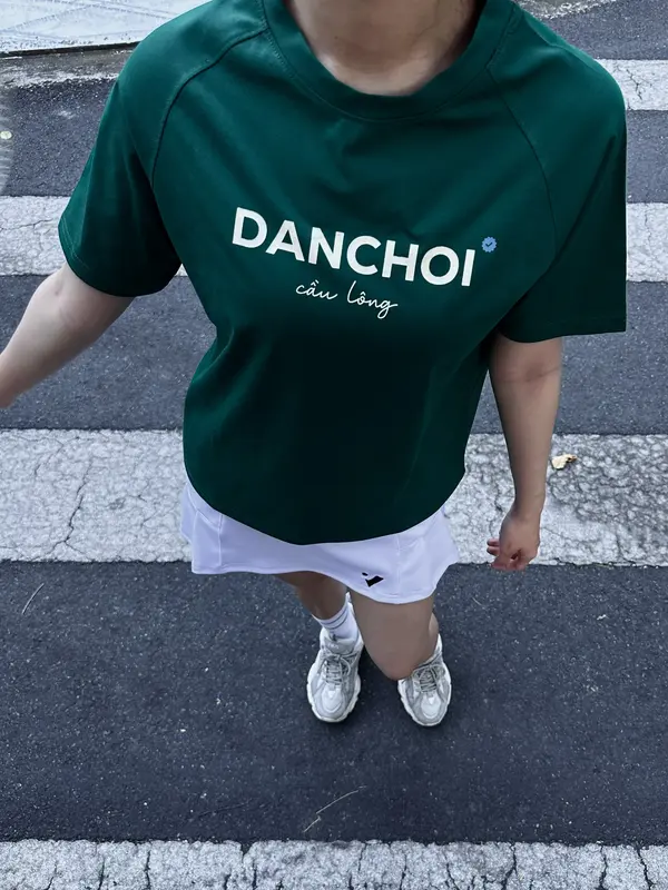 Áo Thun Cầu Lông Nam Nữ Vsmash Sportwear –  In Họa Tiết “DANCHOI Cầu lông” | Vải Cotton Em Bé Mềm Mịn, Thoáng Mát, Sợi Nhập Khẩu | Áo Thể Thao Unisex, Mặc Gym, Tennis, Pickleball 5