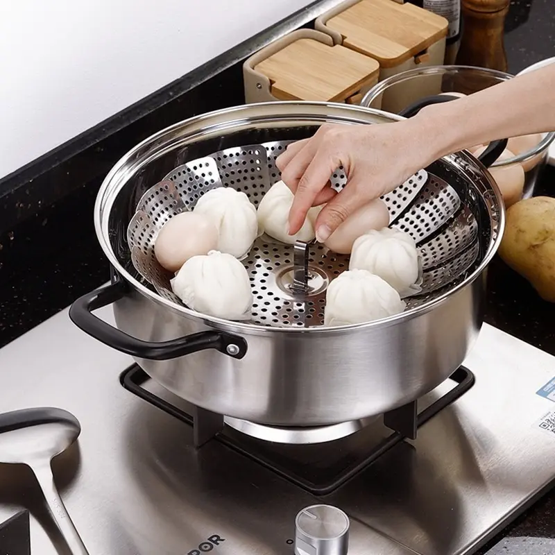 Vỉ Hấp Tròn Inox Gấp Gọn, Xửng Hấp Đồ Xôi Inox 304 Gấp Gọn Tiện Lợi 6
