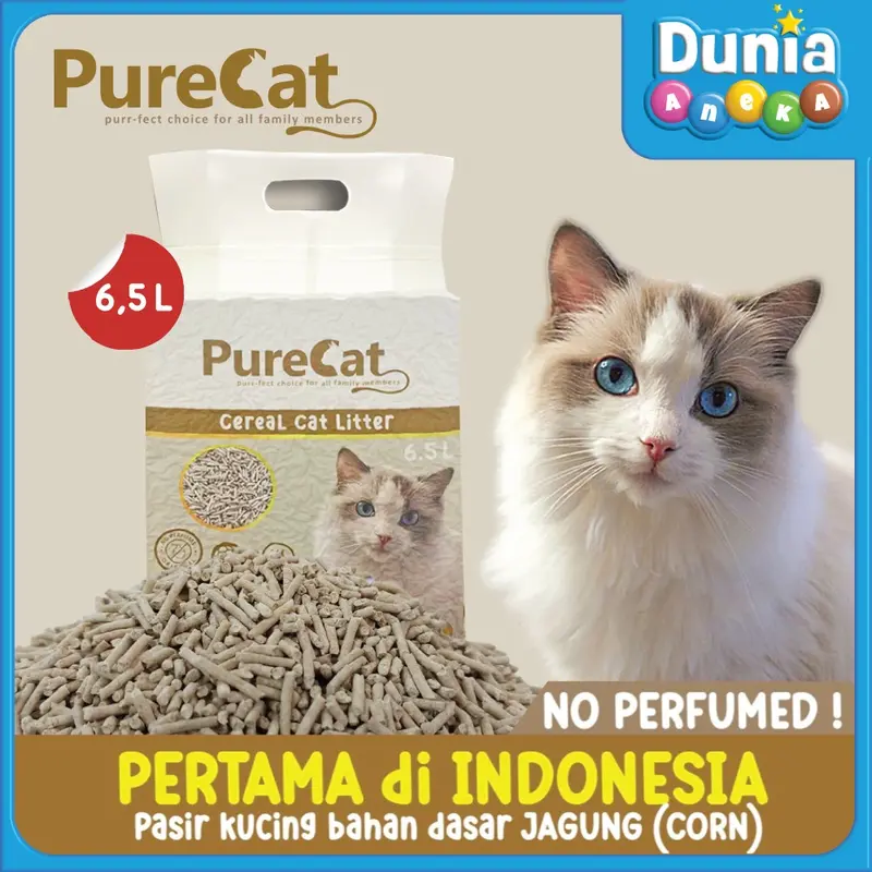 PURECAT PASIR KUCING CEREAL ORIGINAL TOFU CAT LITTER TANPA AROMA 0