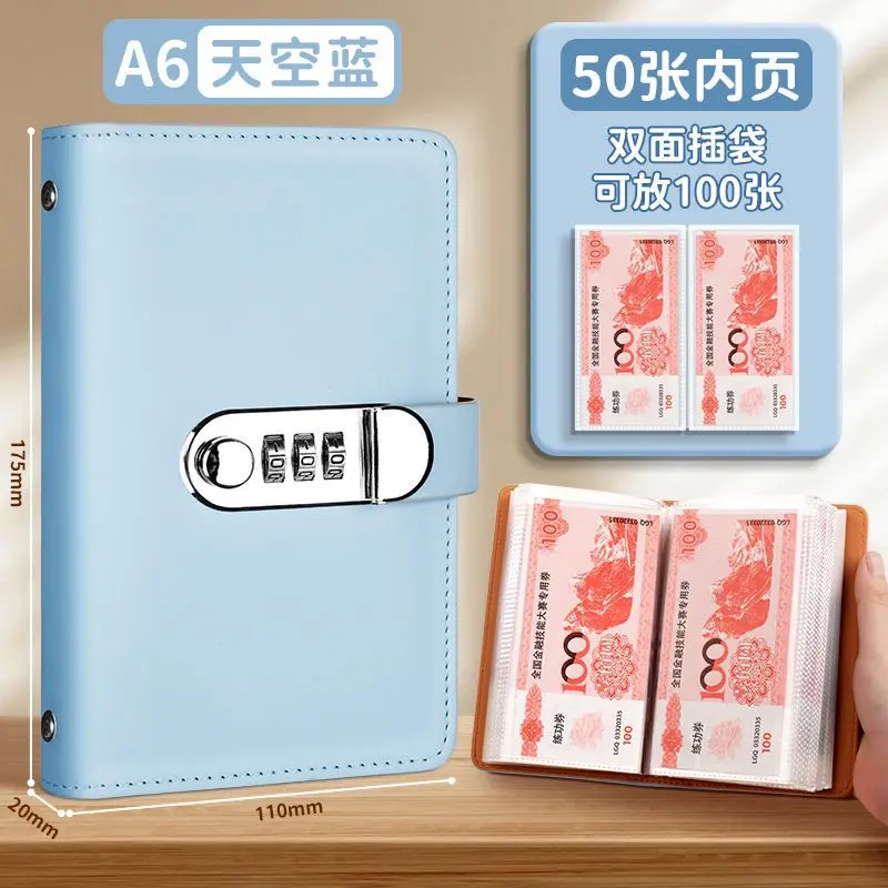 Sách Tiết Kiệm Tiền Mặt, Khóa Mật Khẩu, Mới, Kẹp Tiền Mặt, Sách Lưu Trữ Tiền Mặt, Sách Kế Toán, Tiết Kiệm Tiền, Có Thể Đựng Tiền, Tiền Giấy 5
