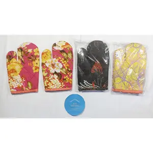 jampel oven cempal kain lamping lap alas penahan tahan panas sarung tangan 1set isi 2pcs