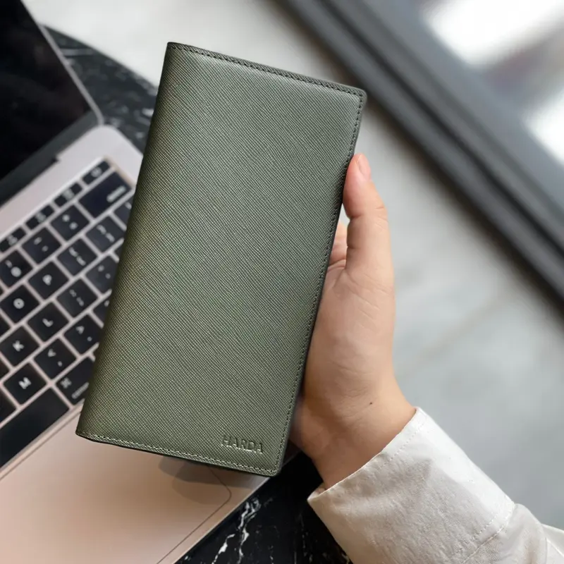 Ví Dài Bóp Dài Cầm Tay Harda - Chất Da Saffiano Wallet Nam 5
