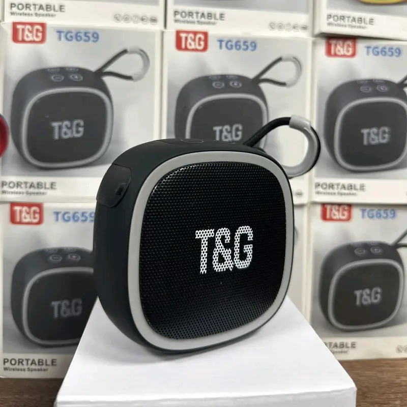 Loa bluetooth mini T&G 659. Có khe cắm thẻ nhớ và cổng sạc USB. Âm thanh chuẩn. Thích hợp mang đi du lịch, picnic 4
