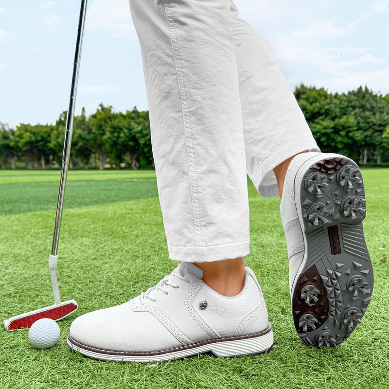 Product Introduction of Professional Men Golf Shoe Brogue Removable Leather Shoes with Nails Casual Business Sneaker Non Slip 10