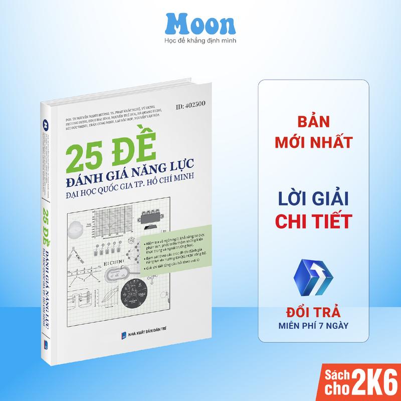 Đánh giá năng lực tp hcm, sách 25 đề ôn thi đgnl HCM bản 2024 moonbook