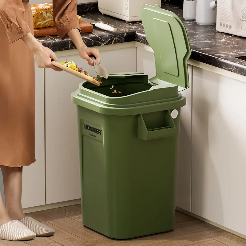Tong Sampah Khusus Dapur, Kapasiti Besar, Meningkatkan Tinggi, Isi Rumah dan Komersial, Sesuai untuk Katering, dengan Penutup, 2024 Ketibaan Baru
