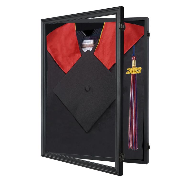 Graduation Sash Display Frame Graduation Shadow Box - Graduation Gown Display, Wall-Mount Lockable ...