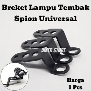 Breket Dudukan Lampu Tembak Universal Pasang Di Dudukan Spion 3 Lubang Motorcycle