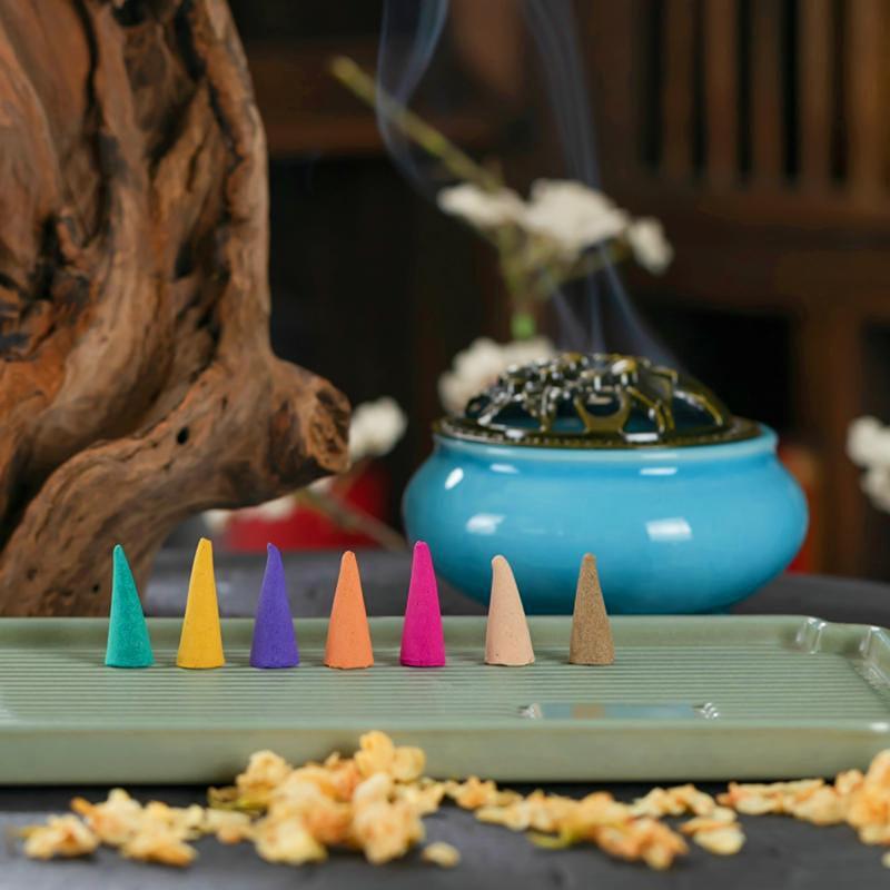 60PCS Bulk Incenses Aromatherapy Natural Small Incense Cones Fragrant Sandalwood Jasmine Lavender Tower Spices Cones 1