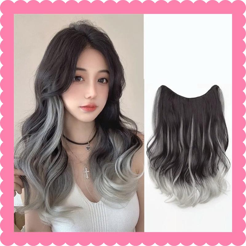 Tóc giả Minota tóc kẹp dài xoăn chữ u light khói thời trang cho nữ 50cm T19