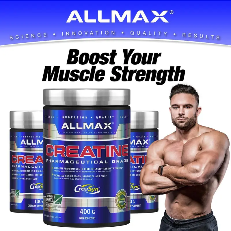 Bột Tăng sức mạnh Creatine, 1000g ôn max giúp đẩy khoẻ hơn tập trâu hơn, bột creatine Allmax - mrm nutrition 0