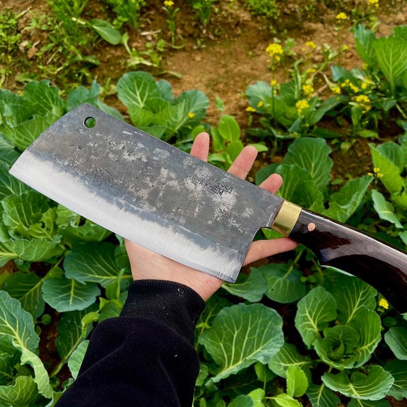 Dao chặt gà thép nhíp cán gỗ mun 0