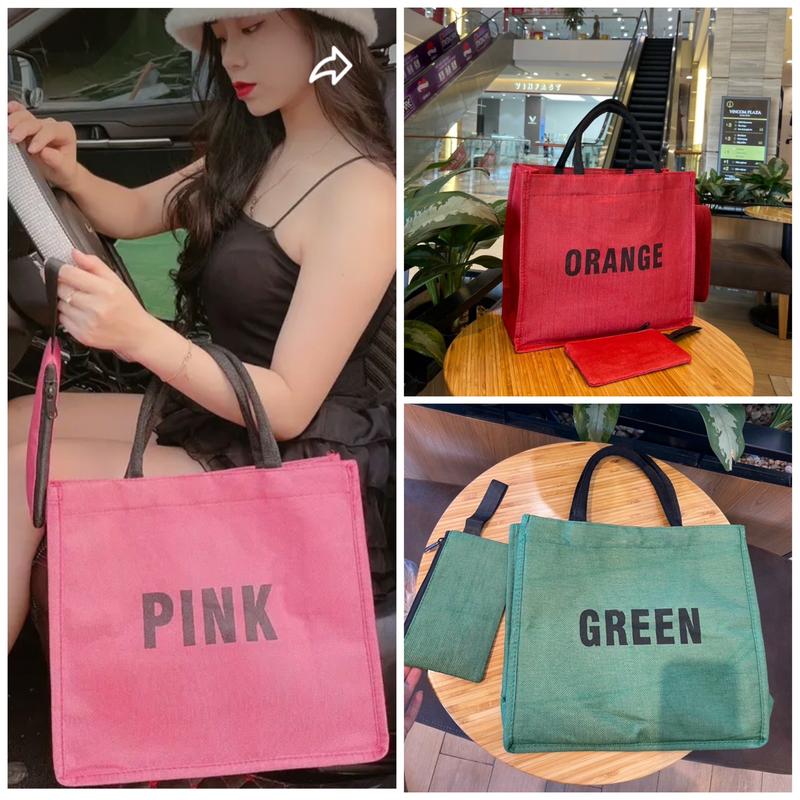 [EVATRENDY] Túi Xách Vải Dù Cầm Tay Pink các loại
