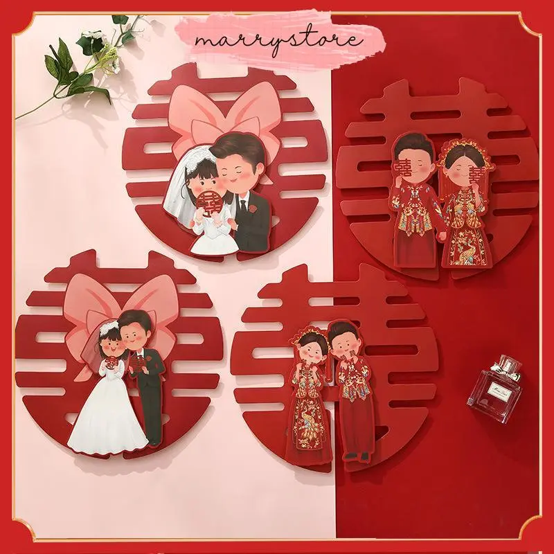 Chữ Hỷ 3D Trang Trí Phòng Cưới, Xe Hoa, Đám Cưới Hoạt Hình II