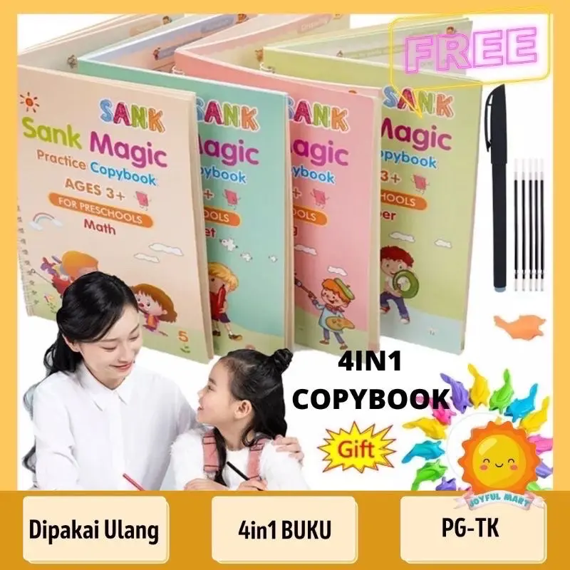 Sank Magic 3D Buku Edukasi Anak Belajar Menulis Untuk TK Angka & Huruf / buku megic 2