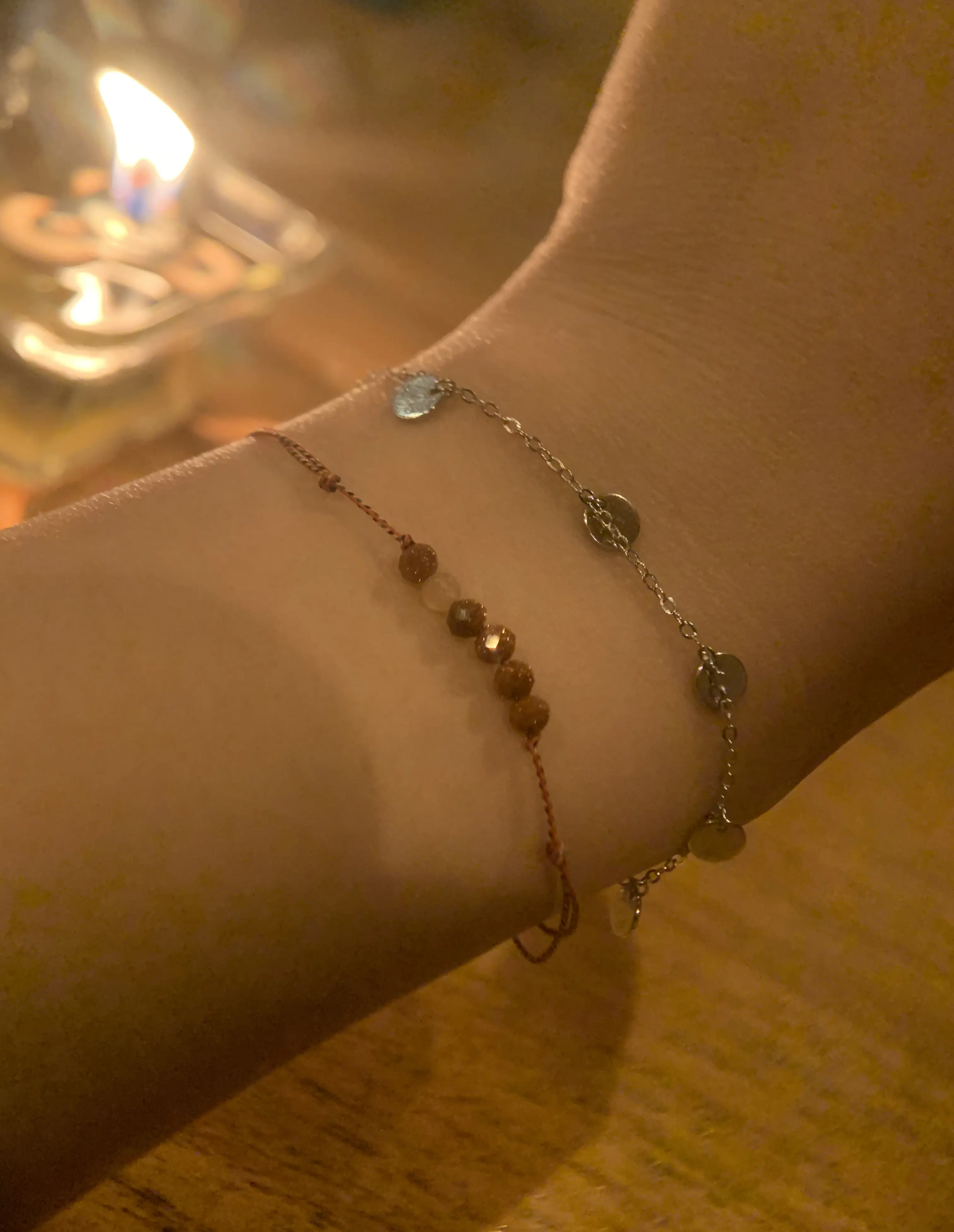 Jewelry Lover - Hand- 7-22 & 69  - Gelang - Hestia sand stone with rose quartz - Korean Style