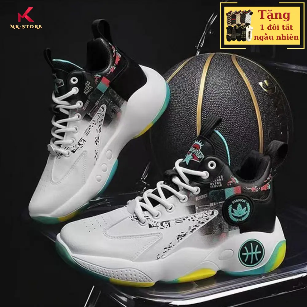 Giày Shoes Sneaker Sport MK-257, Giày Thể Thao Nam Đế Bằng Cao Su , Bóng Rổ, Bóng Chuyền, Thời Trang [Tặng 1 Đôi Tất]