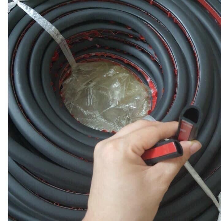 Gioăng D bản lớn 15mm nẹp cửa xe ô tô chống ồn cuộn dài 10m