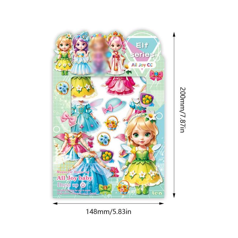 Product Introduction of Magnetic Dress Up Dolls Paper Dolls For Girls Ages 4-10 DIY Princess Magnetic Dress-Up Doll Pretend Play Set For Birthday 0