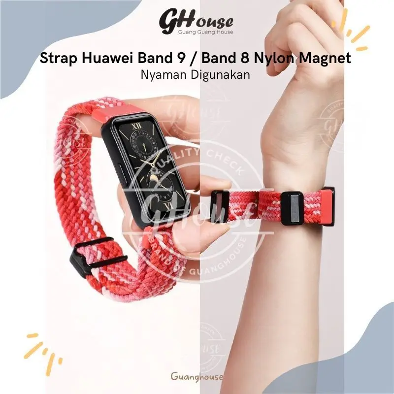 Strap Kompatibel Dengan Huawei Band 10 Nylon Magnet Tali Huawei Band 8 Strap Bahan Nylon Lock Magnet 7