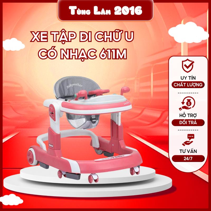 Xe tập đứng cho bé xe tập đi chữ U cao cấp 611M không cán