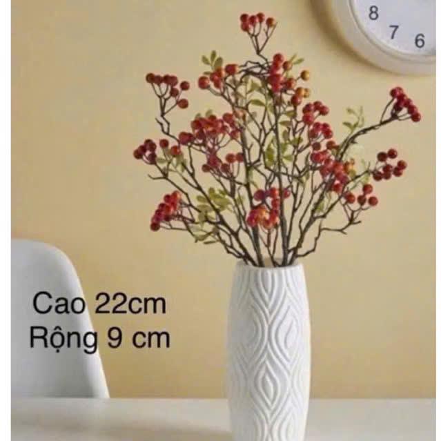   Có sẵn  lọ hoa nhựa giả gốm dcoer trang trí nhà cửa màu trắng ,bình cắm hoa ngày tết 