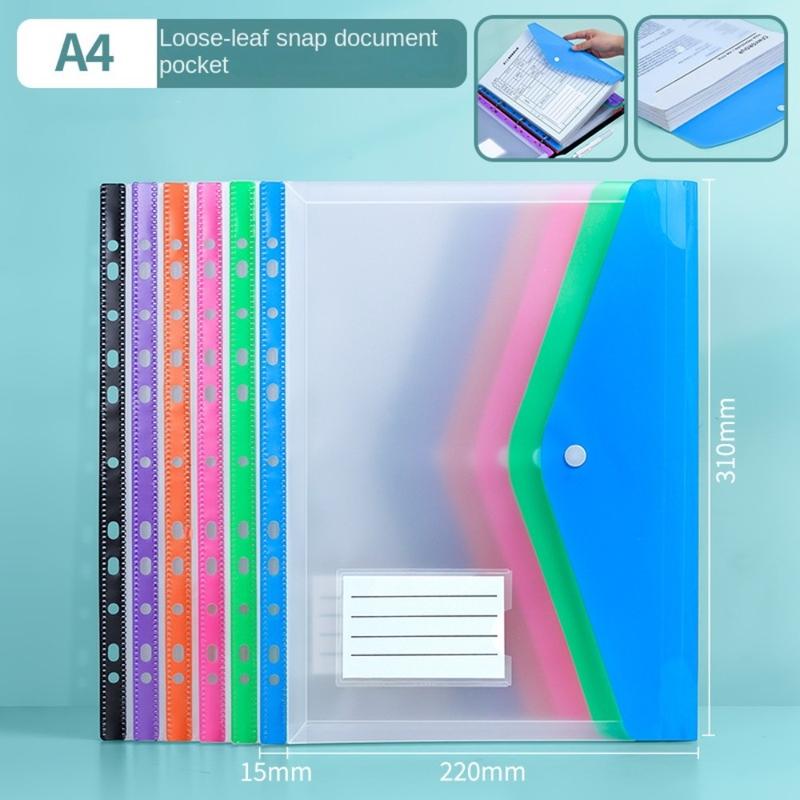 Folder Pengikat Plastik, 6 pcs, Saiz A4, Poket Berlubang Sampul Surat ...