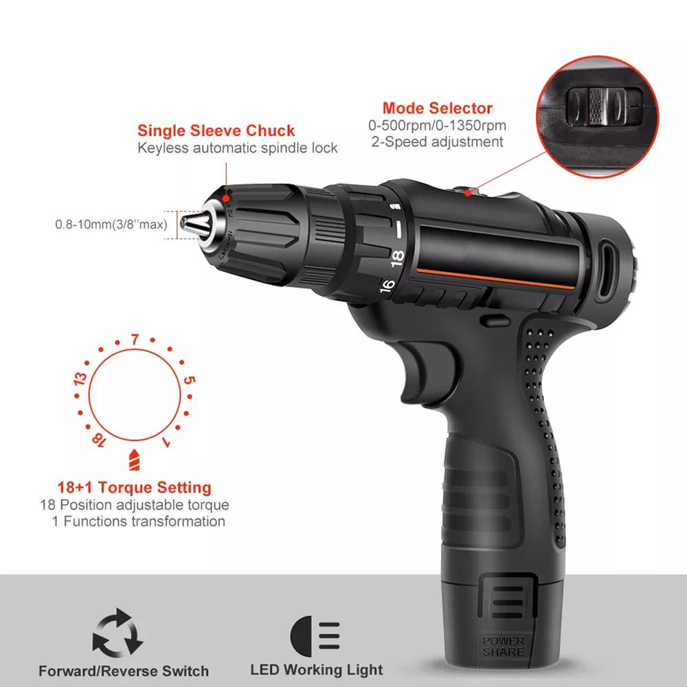 [ORIGINAL] Bor Listrik Murah Promo Bor Baterai Mesin Tanpa Kabel Impact Drill Cordless Drill Koper 2 Baterai
