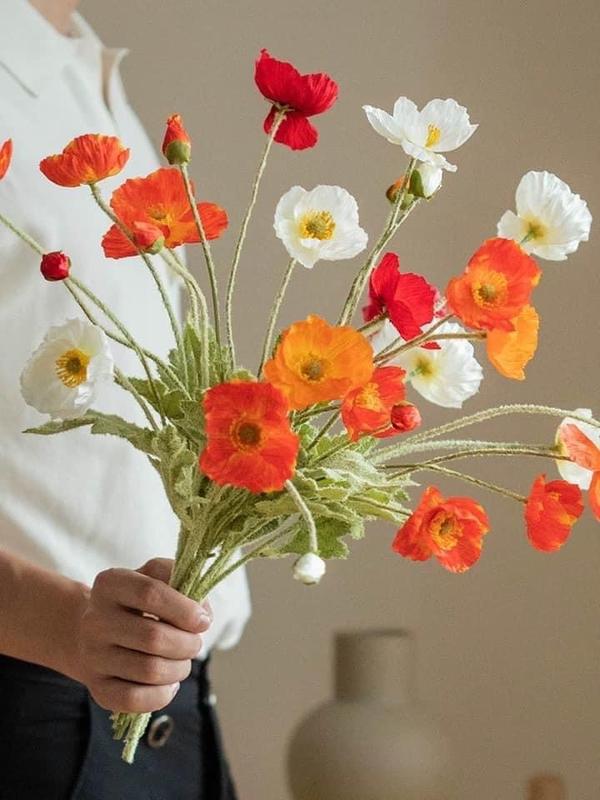  Cành hoa anh túc  giả  hoa moon 