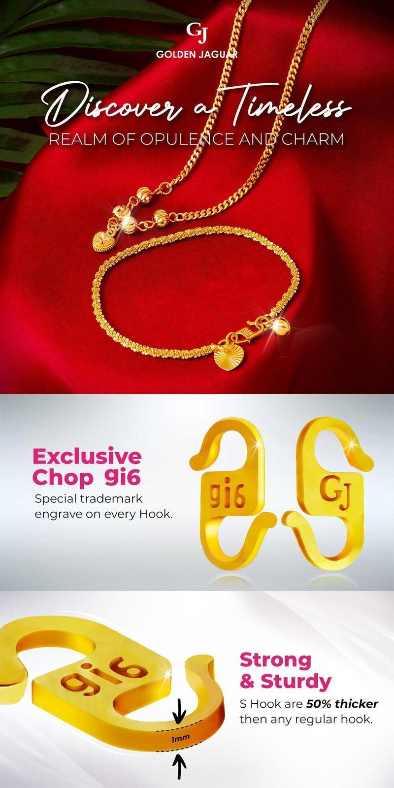 Product Introduction of Golden Jaguar (5.44G) GJ gold plated bracelet hand bracelet paperlip plain 0.5cm (22460501) 0