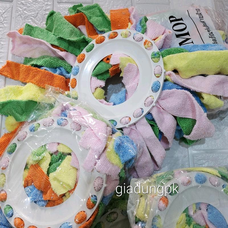 Combo 2 bông lau tròn thay thế cho cây lau 360 độ bằng vải khăn siêu thấm hút Làm Sạch Cây Lau Nhà Lau Sàn